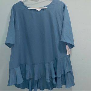 Time and Tru Women's Ruffle Peplum Top